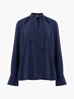 French Connection Tops-Carmen Recycled Crepe Tie Blouse