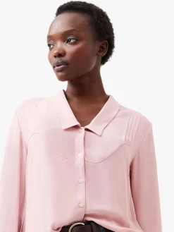 French Connection Tops|Shirts-Cecile Crepe Pin Tucks Shirt