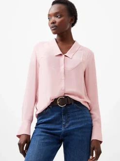 French Connection Tops|Shirts-Cecile Crepe Pin Tucks Shirt