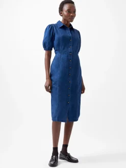 French Connection Dresses|Midi Dresses-Chambray Button Through Denim Shirt Dress