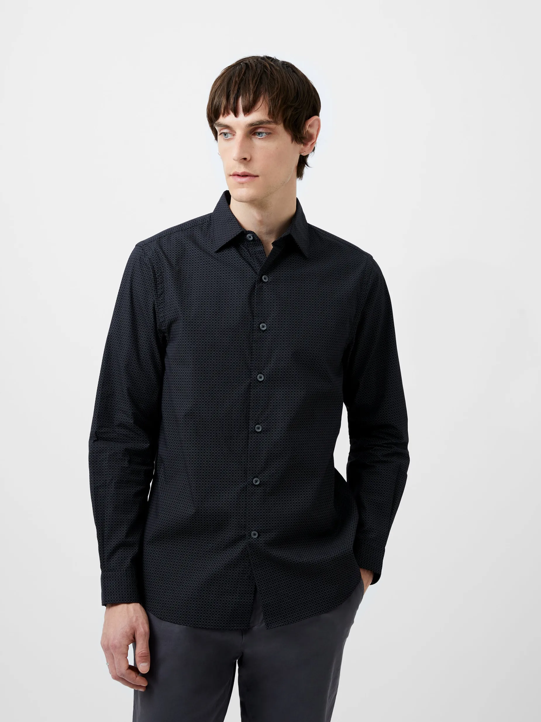 French Connection Shirts-Classic Collar Printed Shirt