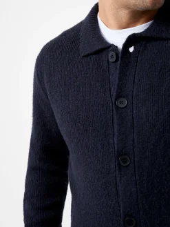 French Connection Knitwear-Collared Button-Down Knit Cardigan