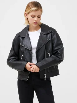French Connection Coats & Jackets|Co-Ords-Connie Leather Biker Jacket