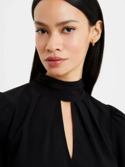 French Connection Tops-Crepe Light High Neck Long Sleeve Top