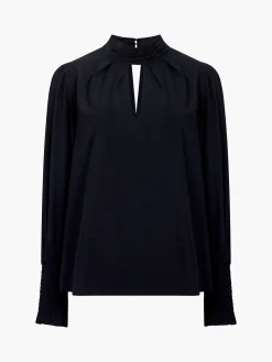 French Connection Tops-Crepe Light High Neck Long Sleeve Top