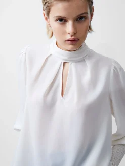 French Connection Tops-Crepe Light High Neck Long Sleeve Top
