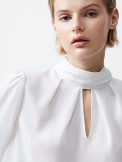 French Connection Tops-Crepe Light High Neck Long Sleeve Top
