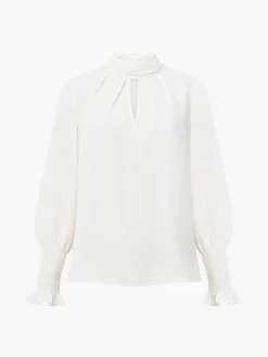 French Connection Tops-Crepe Light High Neck Long Sleeve Top