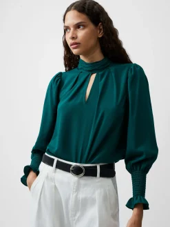 French Connection Tops|Jeans & A Nice Top-Crepe Light High Neck Long Sleeve Top