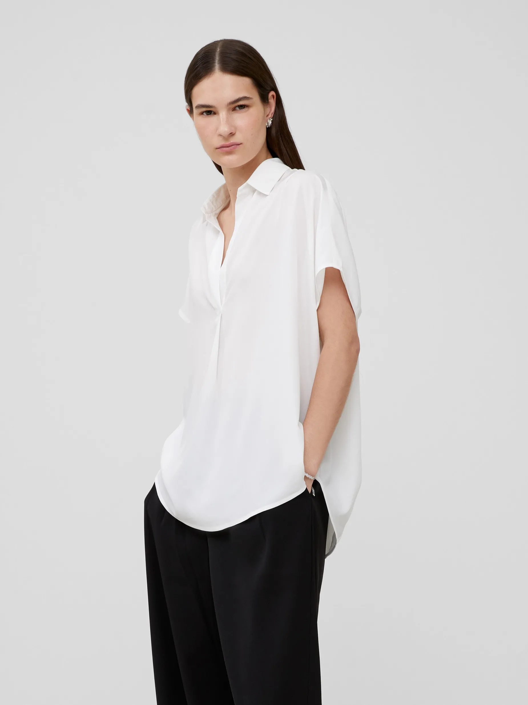 French Connection Tops|Shirts-Crepe Light Recycled Popover Shirt