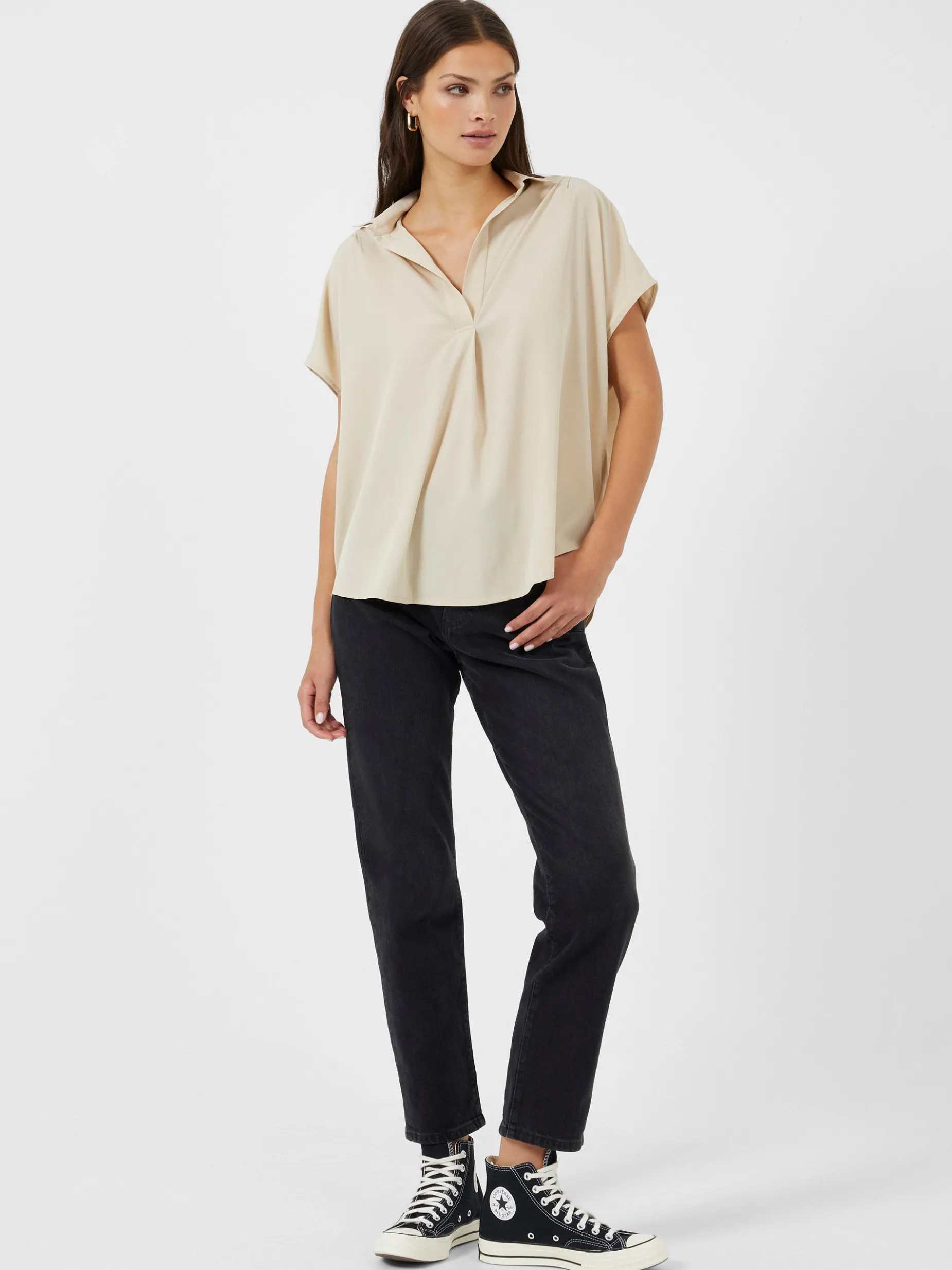 French Connection Tops|Shirts-Crepe Light Recycled Popover Shirt