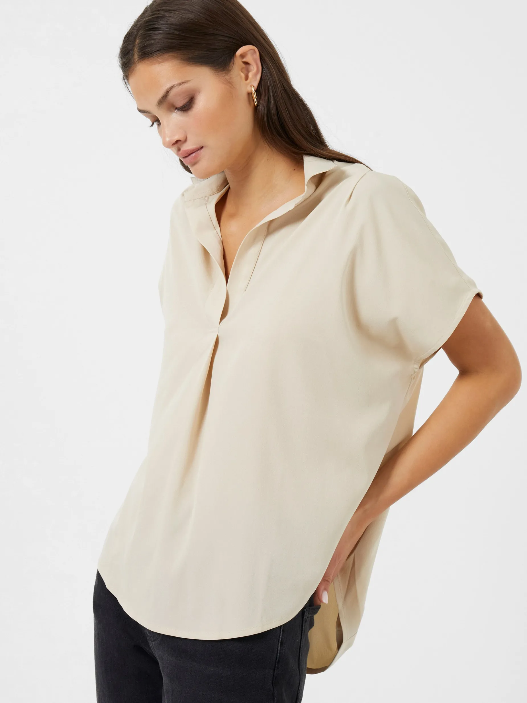 French Connection Tops|Shirts-Crepe Light Recycled Popover Shirt
