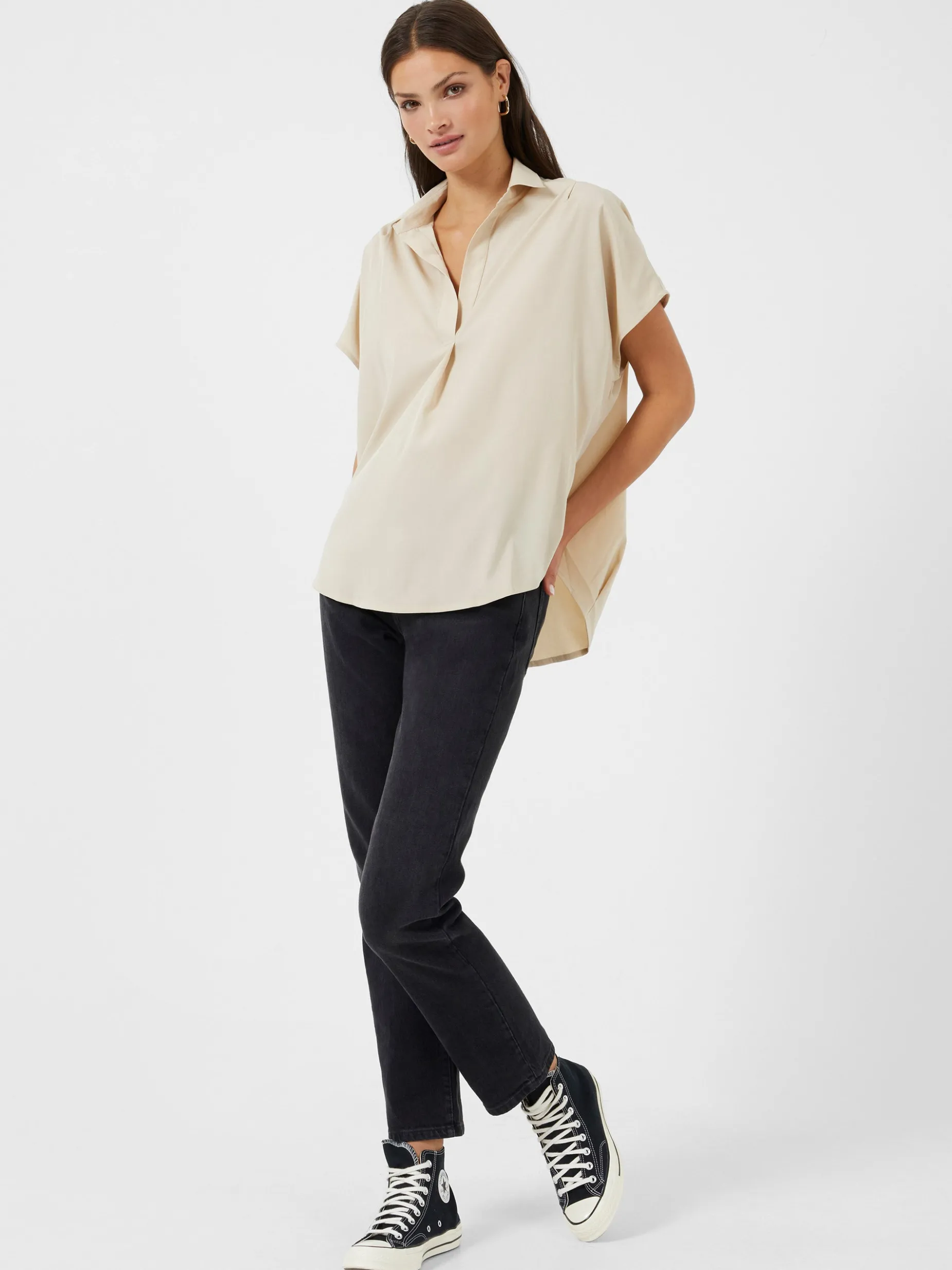 French Connection Tops|Shirts-Crepe Light Recycled Popover Shirt