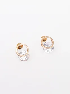 Women French Connection Jewellery|Jewellery-Diamante Huggie Stud Earrings