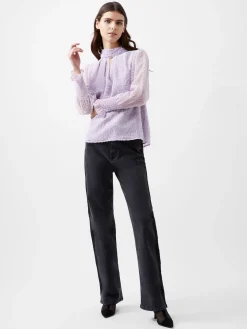 French Connection Tops-Diandra Devore Long Sleeve High Neck Top