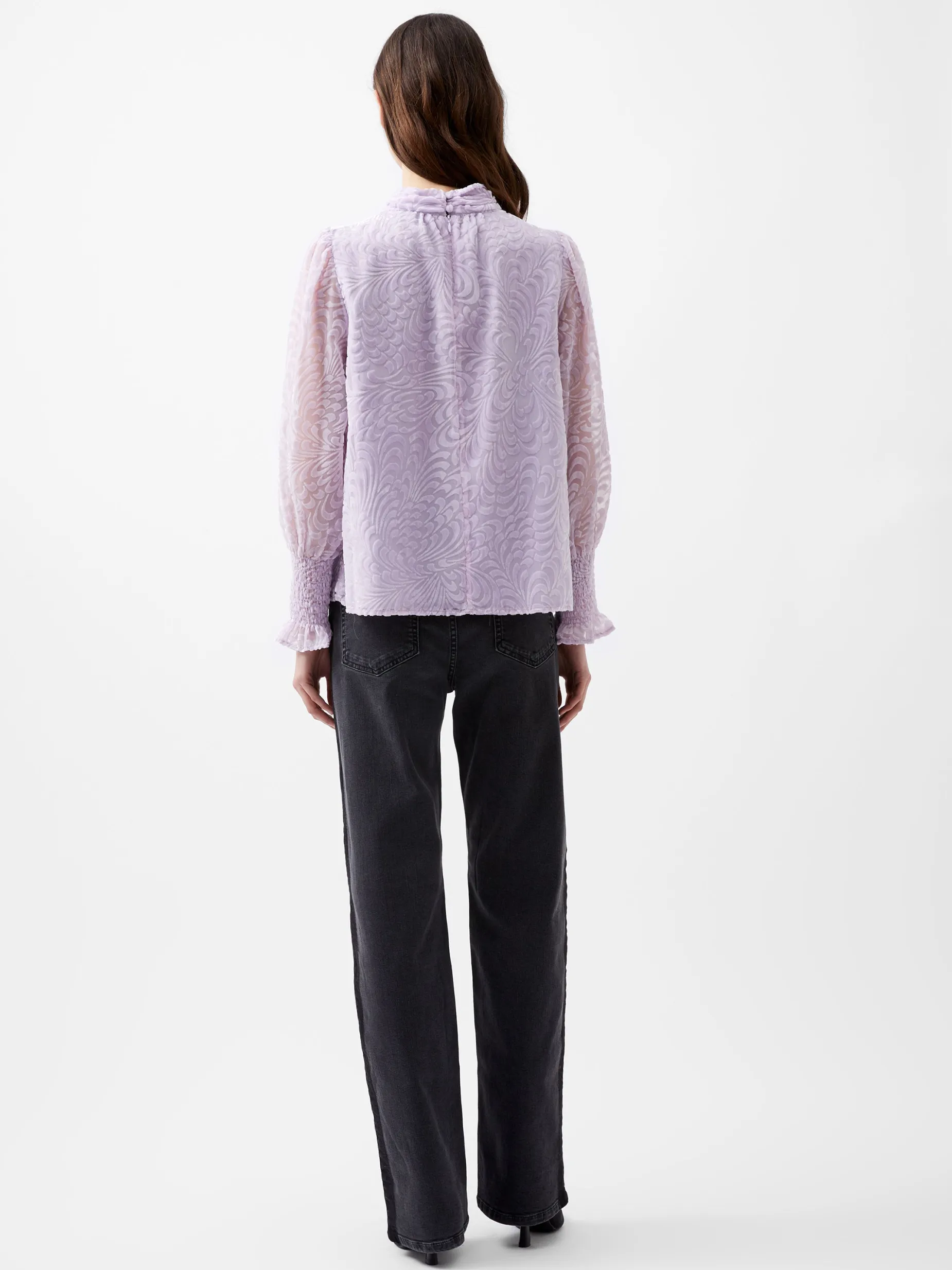 French Connection Tops-Diandra Devore Long Sleeve High Neck Top