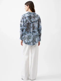 French Connection Tops|Shirts-Diandra Devore V-Neck Button Through Popover Shirt