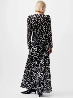 French Connection Dresses|Maxi Dresses-Diandra Satin Devore Maxi Dress