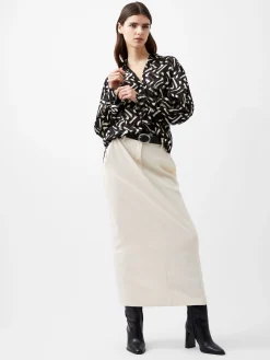 French Connection Tops|Shirts-Diandra Satin Devore Top