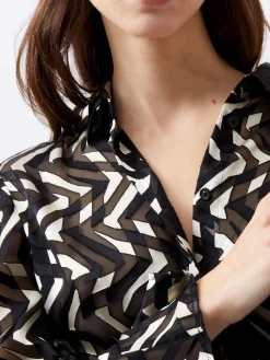 French Connection Tops|Shirts-Diandra Satin Devore Top