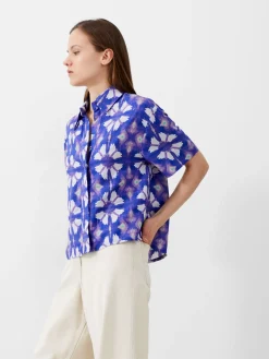 French Connection Co-Ords-Dory Birdie Linen Short Sleeve Shirt