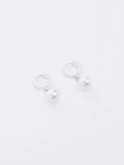 Women French Connection Jewellery|Jewellery-Drop Faux Pearl Huggie Hoop Earrings