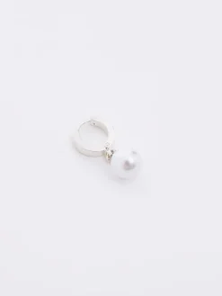 Women French Connection Jewellery|Jewellery-Drop Faux Pearl Huggie Hoop Earrings