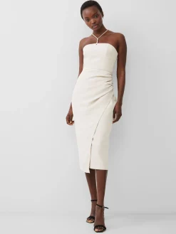 French Connection Party Dresses-Echo Crepe Halterneck Midi Dress