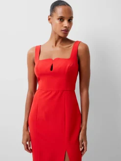 French Connection Party Dresses-Echo Crepe Keyhole Midi Dress