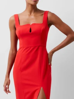 French Connection Party Dresses-Echo Crepe Keyhole Midi Dress