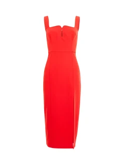 French Connection Party Dresses-Echo Crepe Keyhole Midi Dress