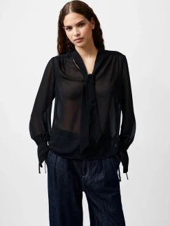 French Connection Tops|Jeans & A Nice Top-Eden Georgette Tie Neck Blouse