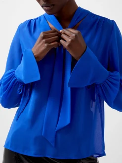 French Connection Tops|Jeans & A Nice Top-Eden Georgette Tie Neck Blouse