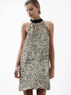 French Connection Dresses|Mini Dresses-Elah Sequin Halterneck Mini Dress
