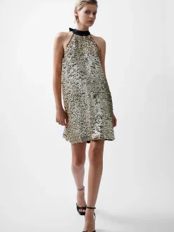 French Connection Dresses|Mini Dresses-Elah Sequin Halterneck Mini Dress
