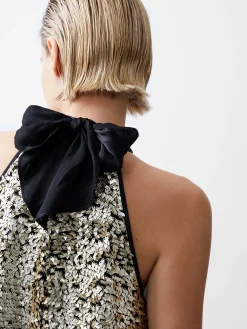French Connection Dresses|Mini Dresses-Elah Sequin Halterneck Mini Dress