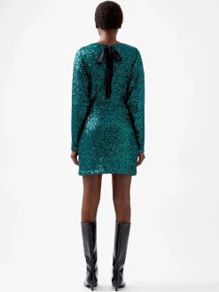 French Connection Dresses|Mini Dresses-Elena Sequin Bow Back Mini Dress