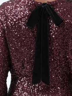 French Connection Dresses|Mini Dresses-Elena Sequin Bow Back Mini Dress