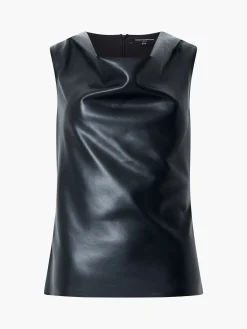 French Connection Tops|Co-Ords-Elettra PU Cowl Neck Sleeveless Top