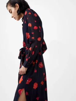 French Connection Dresses|Midi Dresses-Ella Eco Rose Long Sleeve Shirt Dress