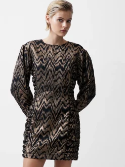 French Connection Dresses|Mini Dresses-Ellery Eco Jacquard Puff Sleeve Mini Dress