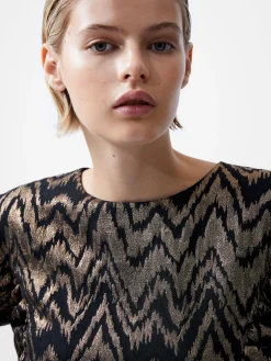 French Connection Dresses|Mini Dresses-Ellery Eco Jacquard Puff Sleeve Mini Dress