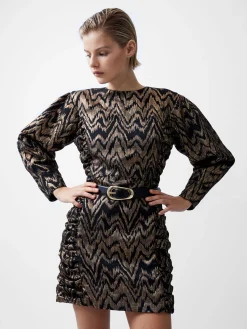 French Connection Dresses|Mini Dresses-Ellery Eco Jacquard Puff Sleeve Mini Dress