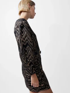 French Connection Dresses|Mini Dresses-Ellery Eco Jacquard Puff Sleeve Mini Dress