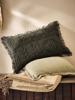 French Connection Cushions-Elmwood Tufted Olive Cushion