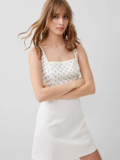 French Connection Party Dresses-Embroidered Darcy Crepe Mini Dress
