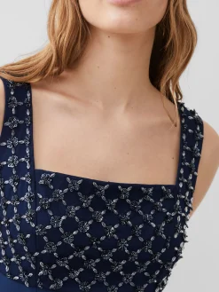 French Connection Party Dresses-Embroidered Darcy Crepe Mini Dress