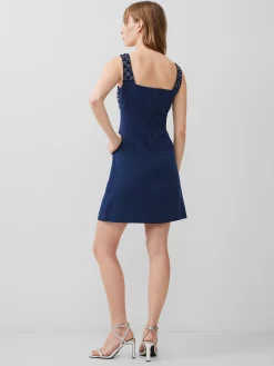 French Connection Party Dresses-Embroidered Darcy Crepe Mini Dress