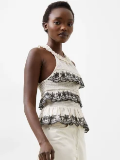 French Connection Co-Ords-Embroidered Felicity Halterneck Top
