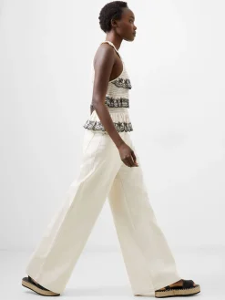 French Connection Co-Ords-Embroidered Felicity Halterneck Top